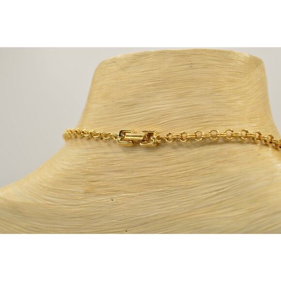 Givenchy Vintage Necklace Logo Linked GG Chain Gold Station 30" Signed NOS Bin2C - Picture 11 of 12